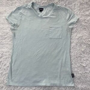 Patagonia Shirt Womens Small Blue Mainstay Tee Lightweight Pocket Casual Hike S